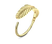 Gold Plated Leaf Silver Nose Ring NSKR-72-GP